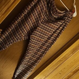 Cato Houndstooth Trousers in Black and Brown
